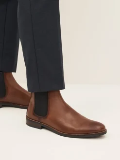 Next Marron fauve - Leather Chelsea Boots Clearance