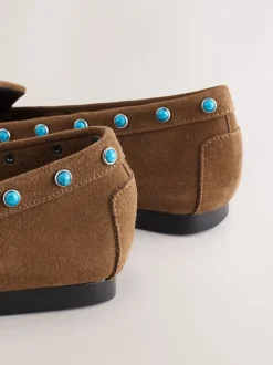 Next Marron fauve - Mocassins Forever Comfort® en cuir avec franges Discount