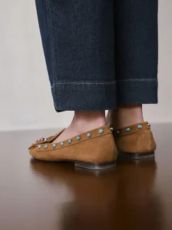 Next Marron fauve - Mocassins Forever Comfort® en cuir avec franges Discount