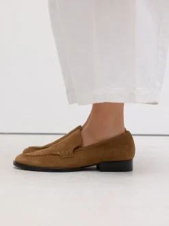 Next Marron fauve - Mocassins propres en daim à bout rond New