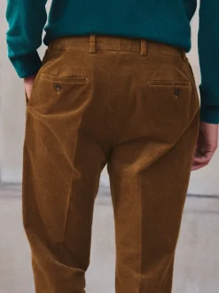 Next Marron fauve - Pantalon habillé droit en coton riche en velours côtelé Outlet