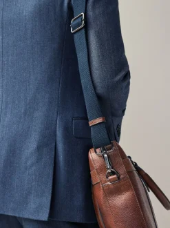 Next Marron fauve - Porte-documents en cuir grainé Clearance