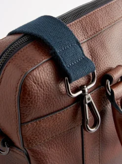 Next Marron fauve - Porte-documents en cuir grainé Clearance