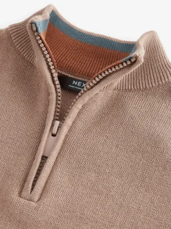 Next Marron fauve - Pull quart de zip (3-16ans) New