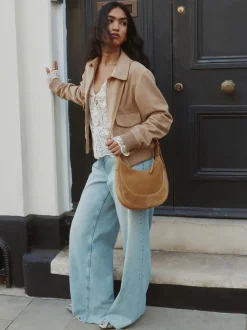 Next Marron fauve - Sac à bandoulière en cuir à encolure dégagée Discount