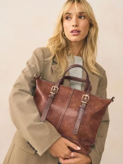 Next Marron fauve - Sac à main avec boucle Discount