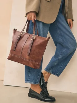 Next Marron fauve - Sac à main avec boucle Discount