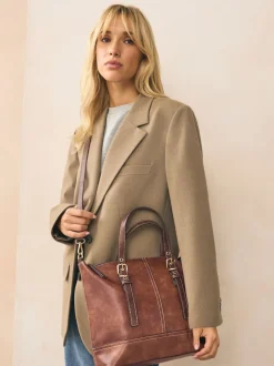 Next Marron fauve - Sac à main avec boucle Discount