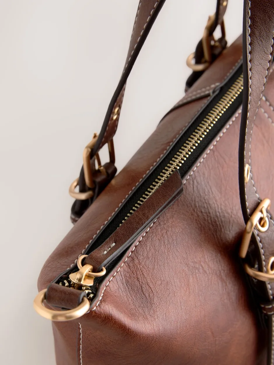 Next Marron fauve - Sac à main avec boucle Discount