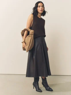 Next Marron fauve - Sac bandoulière tissé en Faux daim Best