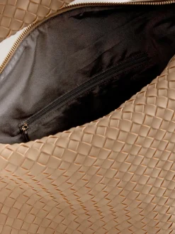 Next Marron fauve - Sac bandoulière tissé en Faux daim Best