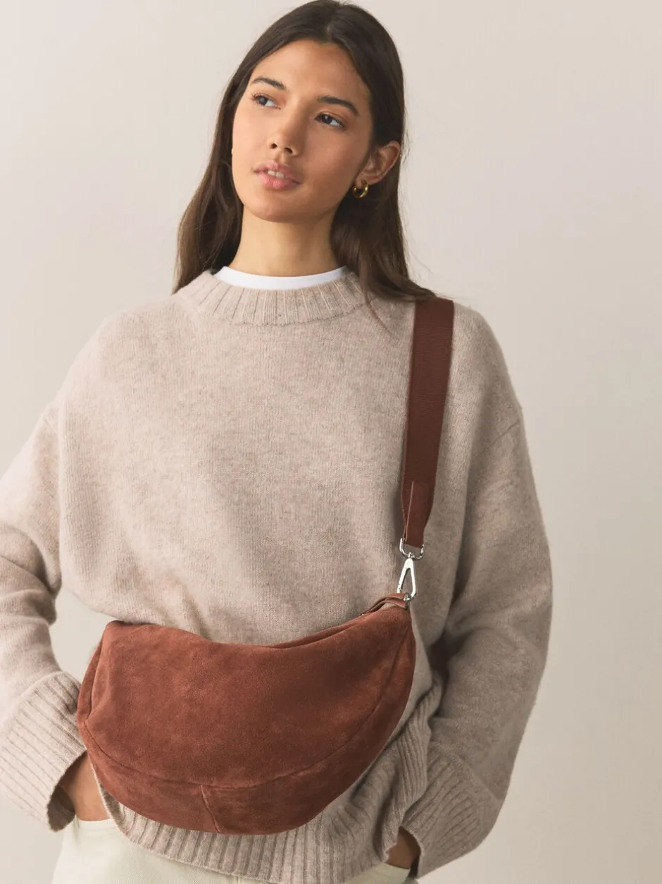 Next - Sac cross-body en cuir Sling Marron fauve Outlet