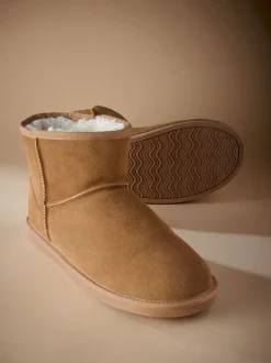 Next Marron fauve - Signature Bottes en daim avec doublure en fausse fourrure Best