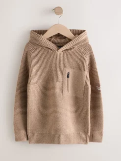 Next - Sweat-shirt à capuche en maille utilitaire (3-16ans) Marron fauve Online