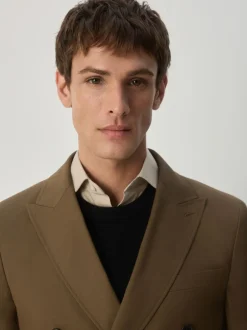 Next Marron fauve - Veste de costume à double boutonnage New