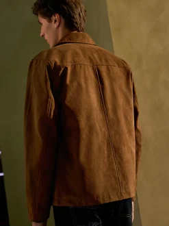 Next Marron fauve - Veste Harrington en similicuir Hot