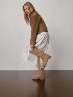 Next Marron fauve en daim - Bottes à enfiler Forever Comfort® hauteur genou Online