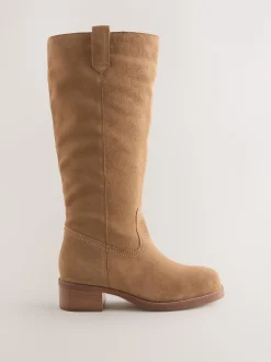 Next Marron fauve en daim - Bottes à enfiler Forever Comfort® hauteur genou Online