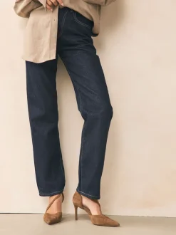 Next Marron fauve en daim - Talons de cour asymétriques en cuir haut de gamme Online