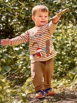 Jojo Maman Bébé Marron fauve et chiné naturel - Lot Cargos % Cotton Survêtement 100 2 Best