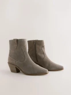 Next Marron mink - Bottines cowboy à talons carrés Best