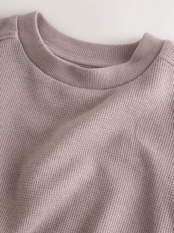 Next Marron mink - Ensemble t-shirt et short texturé Manchester Courts (3-16ans) New