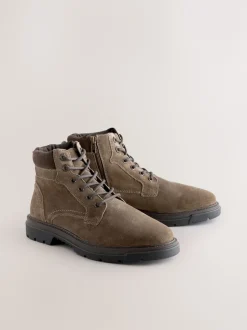 Next Marron mink - Grandes Bottes zippées en cuir Outlet