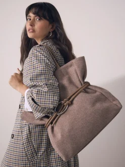 Next Marron mink - Sac bandoulière ceinturé en feutre Clearance