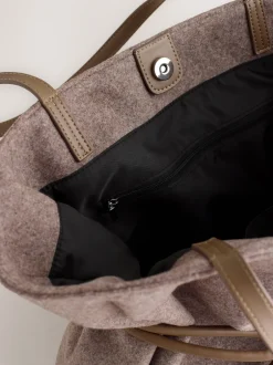 Next Marron mink - Sac bandoulière ceinturé en feutre Clearance