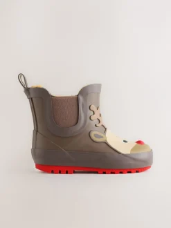 Next - Bottines en caoutchouc avec doublure chaude Marron motif renne Outlet