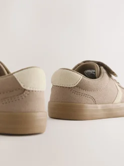 Next - Baskets à lacets élastiques à fermeture tactile Marron neutre Clearance