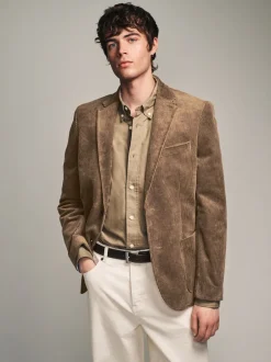 Next Marron neutre - Blazer en velours côtelé Outlet