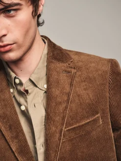 Next Marron neutre - Blazer en velours côtelé Outlet