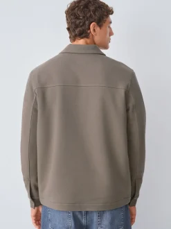 Next Marron neutre - Borg Veste-chemise doublée en polaire New