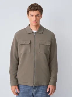 Next Marron neutre - Borg Veste-chemise doublée en polaire New