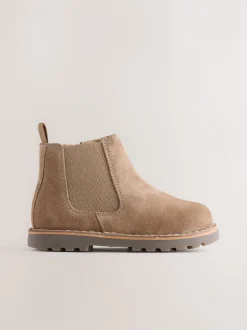 Next Marron neutre - Bottines Chelsea en daim Sale