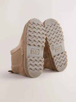 Next Marron neutre - Bottines Chelsea en daim Sale