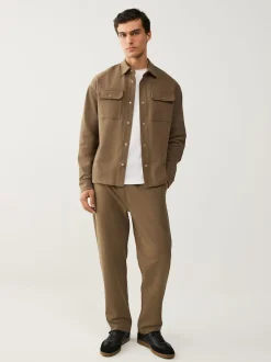 Next Marron neutre - Jogging droit en sergé texturé Best