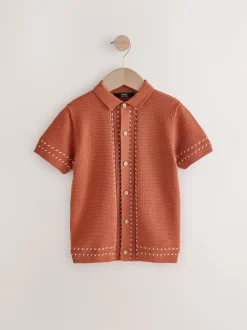 Next Marron rouille - 100% coton Manches Courts Polos en maille (3-16ans)