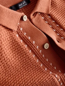 Next Marron rouille - 100% coton Manches Courts Polos en maille (3-16ans)