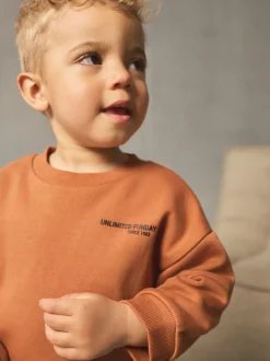 Next Marron rouille - Ensemble sweat-shirt utilitaire et jogging super fin (3mths-7yrs) Hot