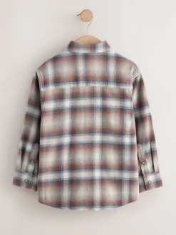 Next Marron rouille - Ensemble chemise et t-shirt à carreaux à manches longues 2 pièces (3-16ans) New