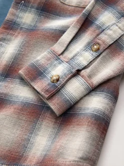 Next Marron rouille - Ensemble chemise et t-shirt à carreaux à manches longues 2 pièces (3-16ans) New