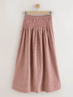 Next Marron rouille - Jupe longue vichy taille basse Hot