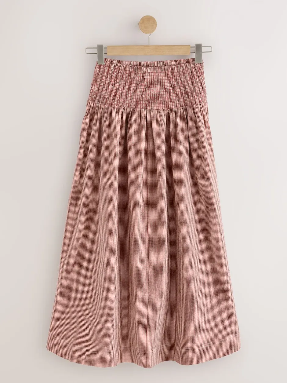 Next Marron rouille - Jupe longue vichy taille basse Hot