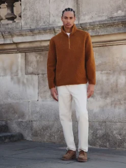 Next Marron rouille - Polaire en peau de mouton à col zippé