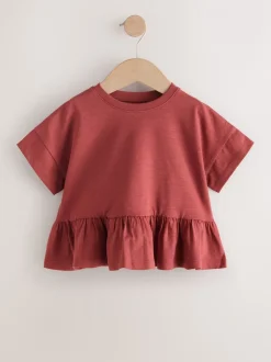 Next - T-shirt péplum à manches courtes (3mois-7ans) Marron rouille Hot