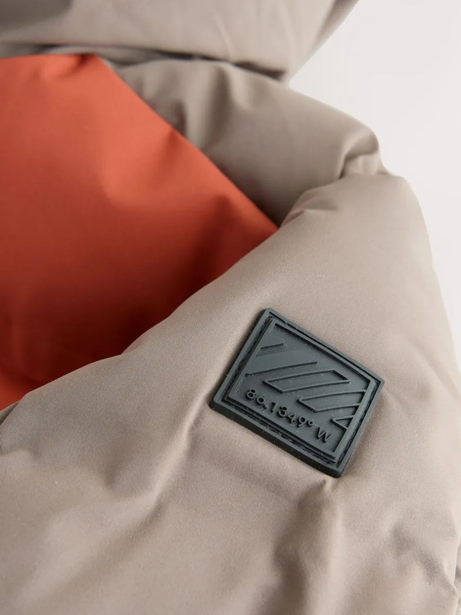 Next - Manteau rembourré doublé en micropolaire Résistant à la douche (3-17ans) Marron rouille color block Outlet