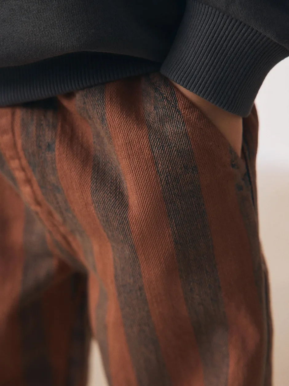 Next Marron rouille rayé - Pantalon large à enfiler (3mois-7ans) Sale