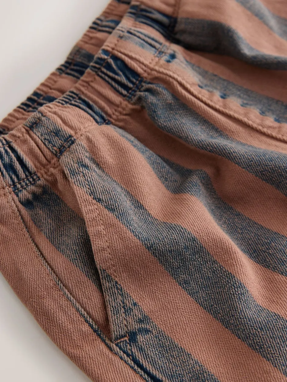 Next Marron rouille rayé - Pantalon large à enfiler (3mois-7ans) Sale